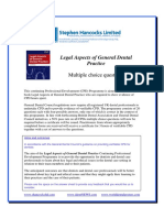Legal Aspects of General Dental Practice: Multiple Choice Questions