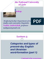 Lexicology: Hryhoriy Kochur Department of Translation Studies and Contrastive Linguistics, Professor