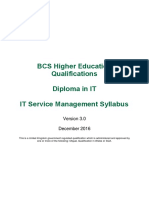 BCS Higher Education Qualifications Diploma in IT IT Service Management Syllabus