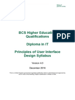 BCS Higher Education Qualifications Diploma in IT Principles of User Interface Design Syllabus
