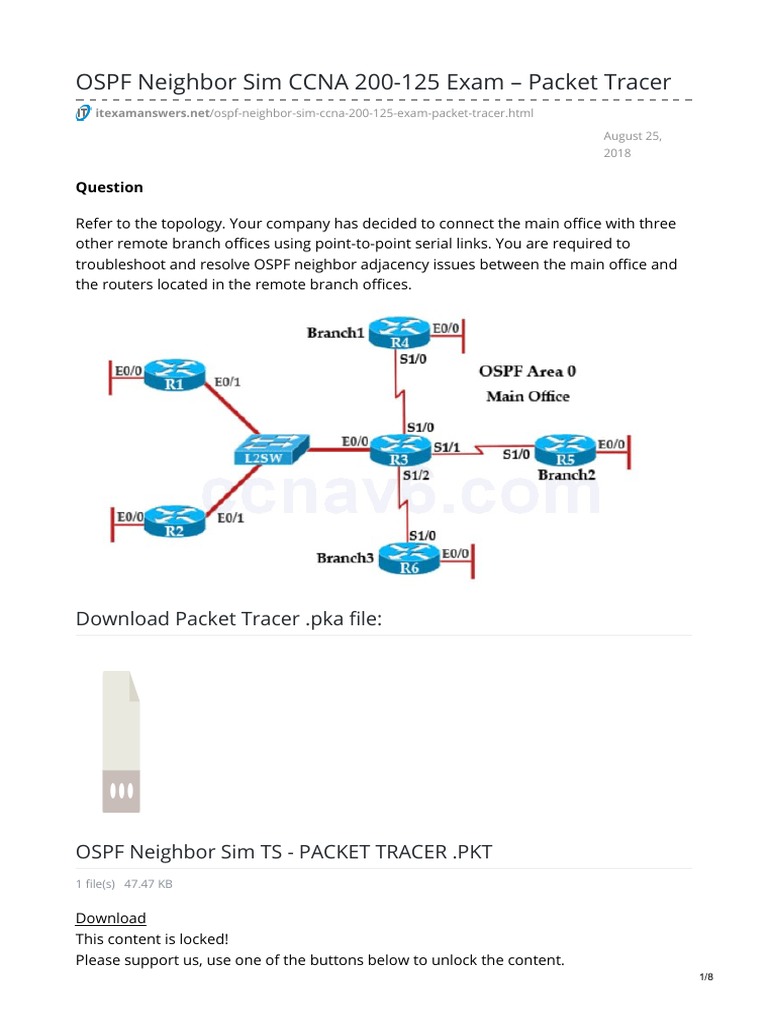 OSPF Neighbor Adjacency Troubleshooting | PDF | Internet Protocols ...