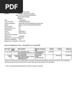 Account Statement From 1 Aug 2020 To 31 Aug 2020: TXN Date Value Date Description Ref No./Cheque No. Debit Credit Balance