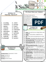 Spelling Test Thursday, March 12