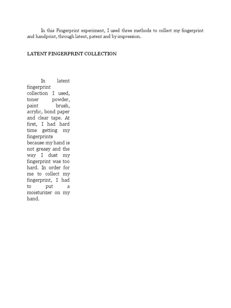 Fingerprint Collection Techniques Explained | PDF | Fingerprint ...