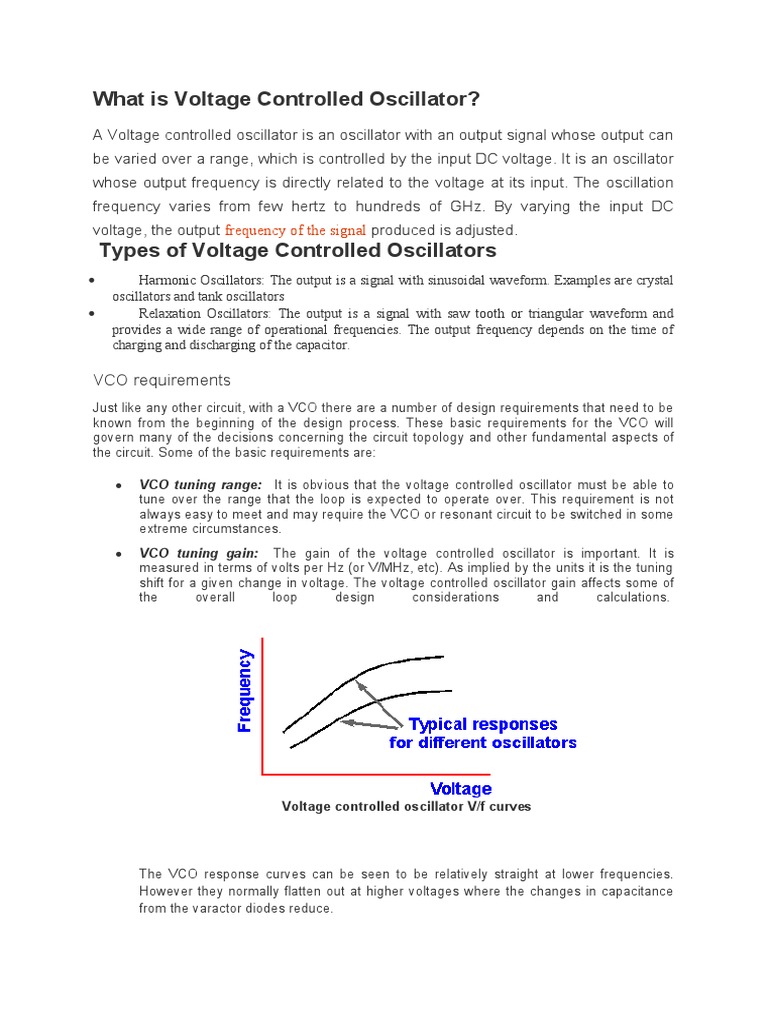 What Is Voltage Controlled Oscillator | PDF | Electronic Oscillator ...