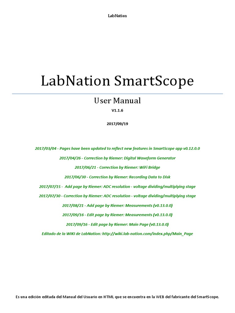Labnation Smartscope: User Manual | PDF | Microsoft Windows | Sampling ...