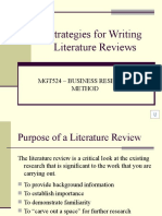 5 Jul - Writing Literature Review
