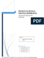 Proyecto de Articulo Cientifico Experimental: Taller de Investigación Científica