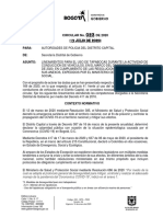 Circular 023 de Julio 19 de 2020 Secretaria de Gobierno de Bogota