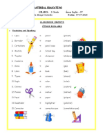 Classroom Objects in English - Grade 3