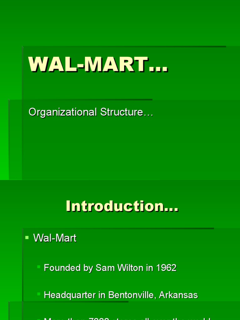 Wal Mart PDF Organizational Structure Walmart