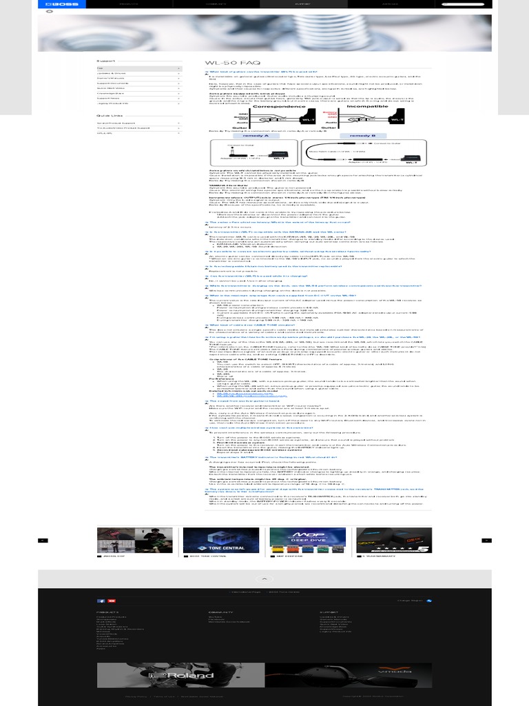 BOSS - Support - WL-50 - Support Documents | PDF | Wi Fi | Guitars