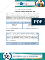 Learning Activity 1 / Actividad de Aprendizaje 1 Evidence: Describing My Kitchen / Evidencia: Describiendo Mi Cocina