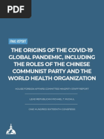 Final Minority Report On The Origins of The COVID-19 Global Pandemic Including The Roles of The CCP and WHO 9.20.20 (Coverpage)