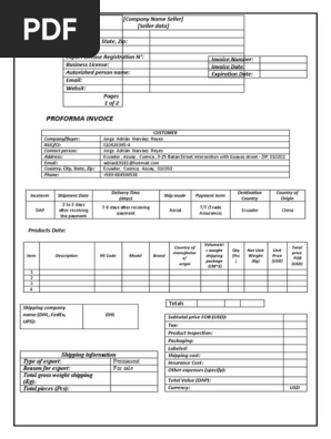 PROFORMA  INVOICE FINAL