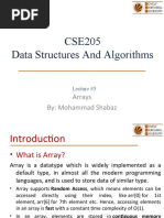 CSE205 Data Structures and Algorithms: Arrays By: Mohammad Shabaz