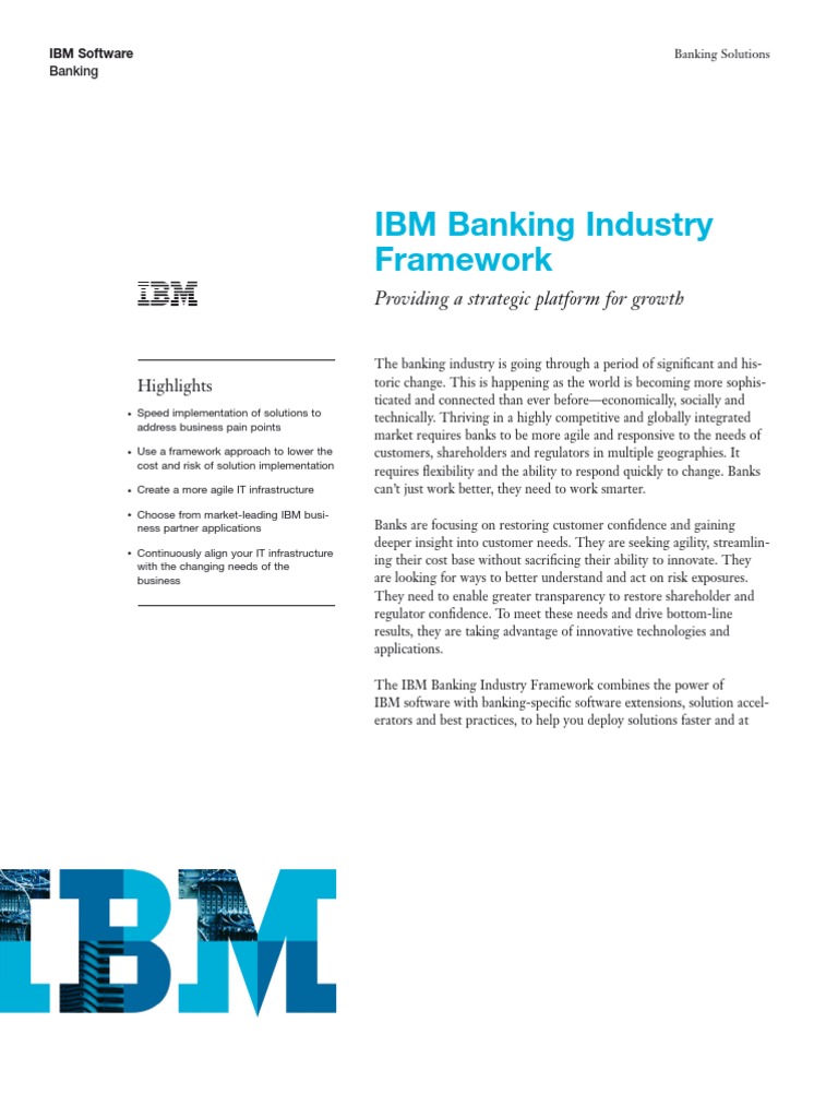 IBM Banking Industry Framework: Providing a strategic platform for growth