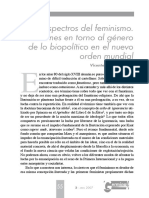 Espectros Del Feminismo. Reflexiones en Torno Al Género de Lo Biopolítico en El Nuevo Orden Mundial