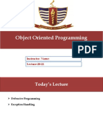 Object Oriented Programming Object Oriented Programming: Lecture-20-21 Instructor Name