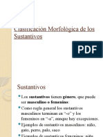 Clasificación Morfológica de Los Sustantivos