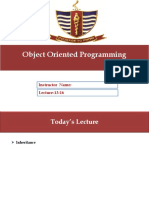 Object Oriented Programming Object Oriented Programming: Lecture-13-16 Instructor Name