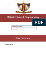 Object Oriented Programming Object Oriented Programming: Lecture-17 Instructor Name