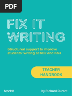 Fix It Writing A Downloadable Teacher Handbook