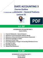 Intermediate Accounting 3: Course Outline Financial Statements - General Features