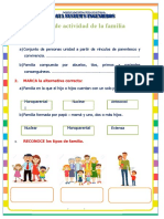 Ficha de Actividad - La Familia y Sus Tipos