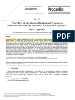 The Effect of A Leadership Development Program On Behavioral and Financial Outcomes: Kazakhstani Experience