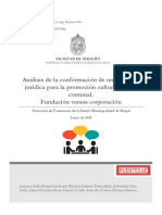 Analisis de La Conformac Ión de Una Persona Jurídica para La Promoción Cultural A Nivel Comunal