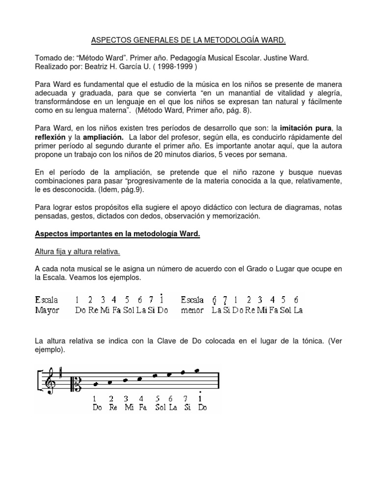 Metodología WARD | PDF | Ritmo | Notación musical