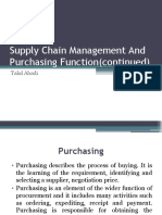 Supply Chain Management and Purchasing Function (Continued) : Talal Abadi