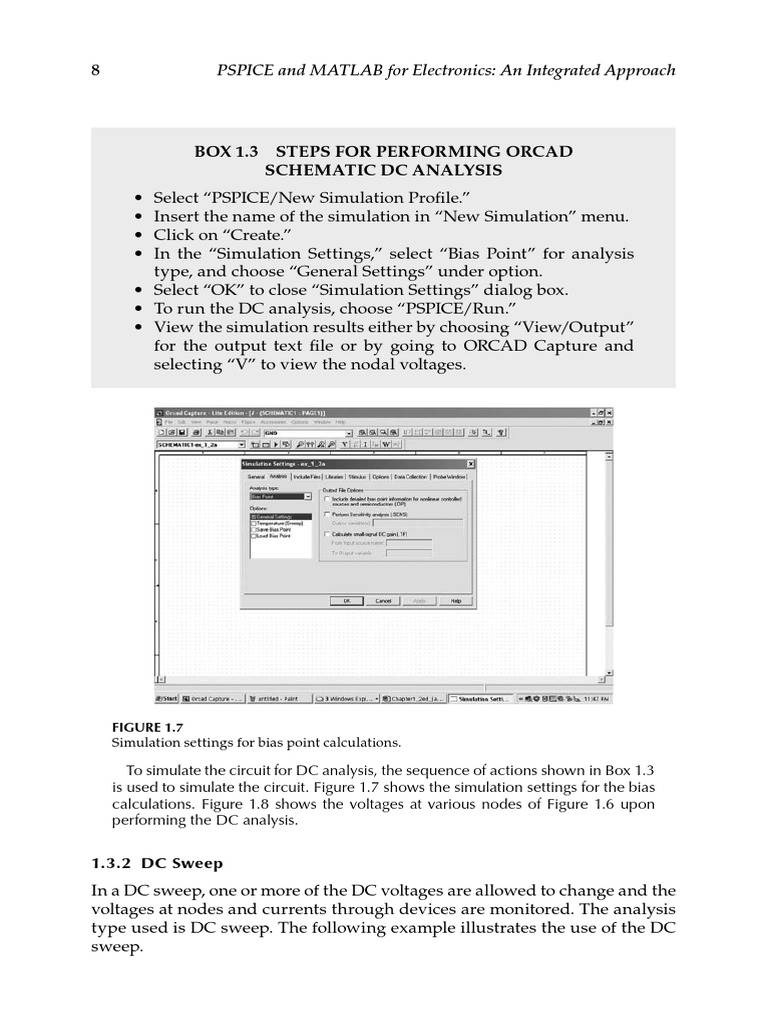 PSPICE DC Analysis Simulation Guide | PDF