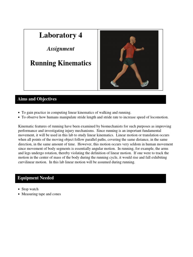 Lab - 4 - Running Kinematics Part I - Spring 2019 | PDF | Kinematics ...