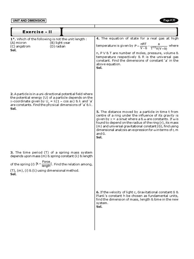 Physics Dimensional Analysis Quiz | PDF | Astronomy | Quantity