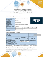 Guía de Actividades y Rúbrica de Evaluación - Fase 5 - Elaboración Marco Lógico Del Proyecto Social - Evaluación Final