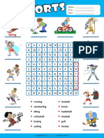 Sports Esl Vocabulary Word Search Worksheet For Kids PDF
