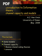 Introduction To Information Theory Channel Capacity and Models