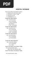 Hospital Database: Create The Table Patient