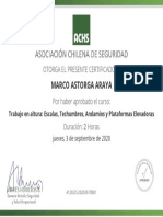 Certificado ACHS, Trabajo en Altura.