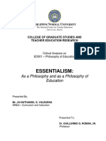 Essentialism As A Philosophy and As A PH PDF