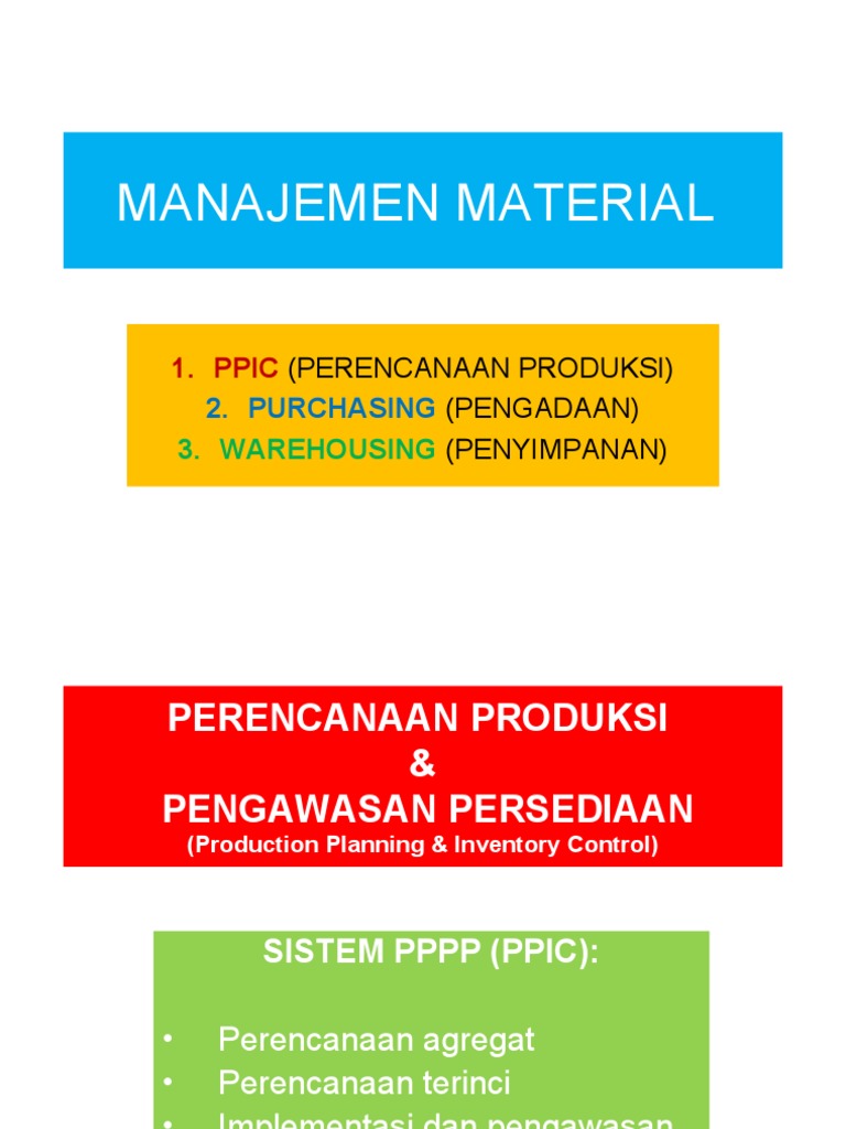 7-Manajemen Material - Ppic | PDF