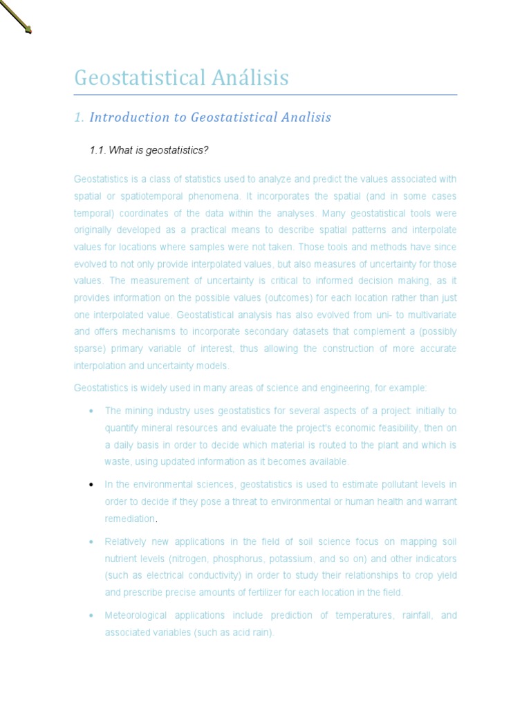 Geostatistical Analysis Overview | PDF | Spatial Analysis | Arc Gis