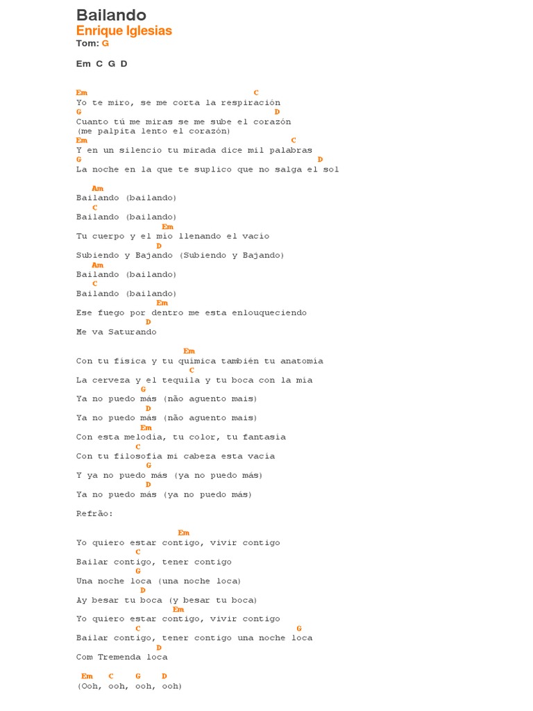 Bailando - Enrique Iglesias | PDF, image size:768x1024