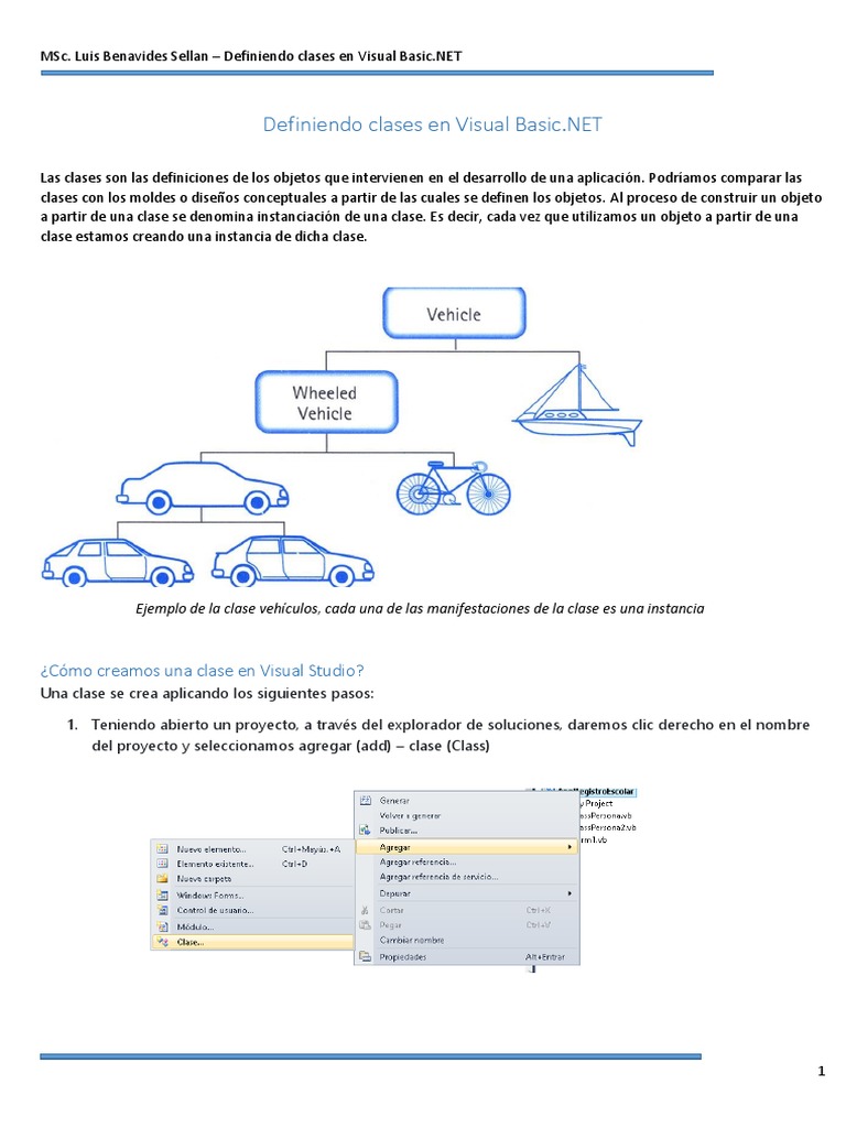 Clases en Visual Basic.NET: Guía Práctica | PDF | Objeto (informática ...