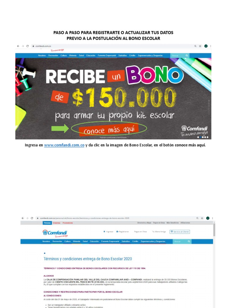 Tutorial para El Registro y Actualización de Datos - Bono Escolar 2020 ...