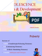 Adolescence Growth & Development: Edited by Michiko
