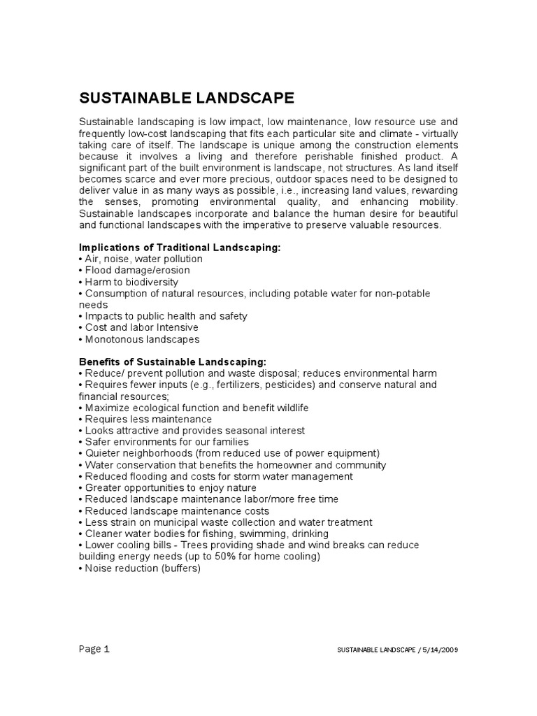NOTES-9A - Sustainable Landscaping - 20100915 | PDF | Sustainability ...