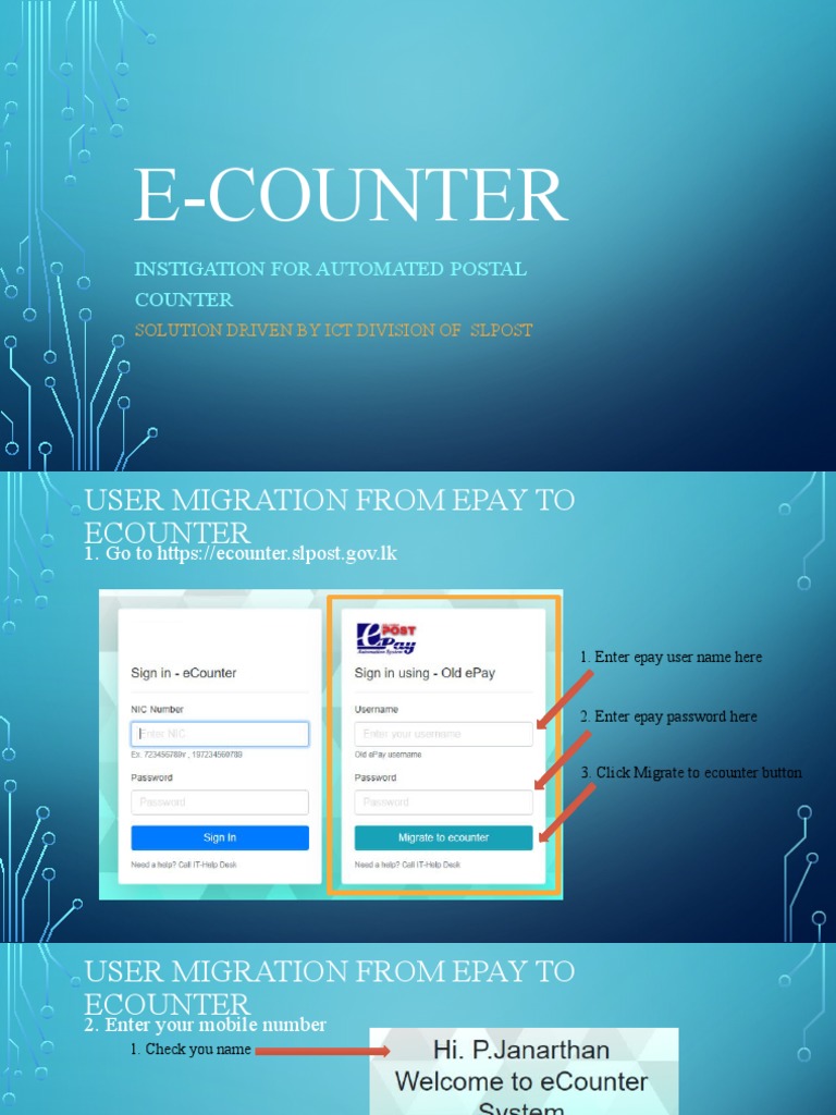 E-Counter User Migration Guide | PDF | Technology & Engineering